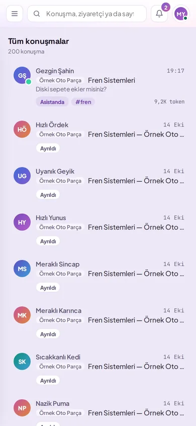 Agent dashboard on mobile: conversation list