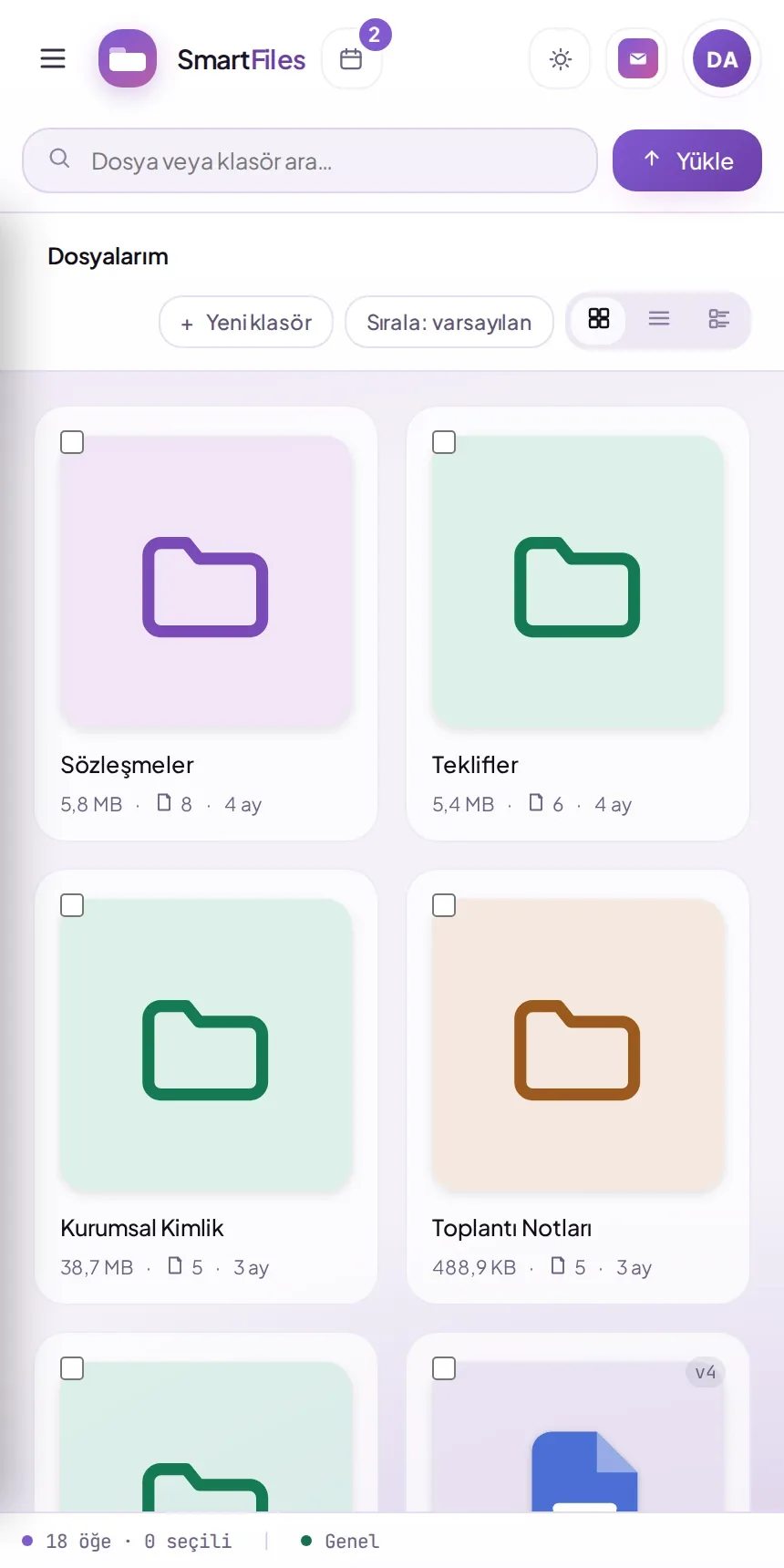 SmartFiles paneli telefon tarayıcısında